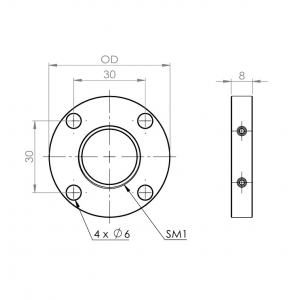 圓形SM1螺紋30mm籠板