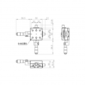 薄型50mm交叉滾子XY手動平移台