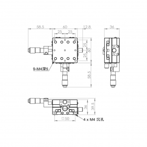 60mm交叉滾子XY手動平移台