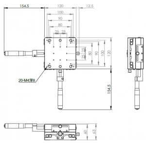 120mm交叉滾子XY手動平移台