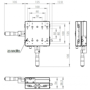 125mm交叉滾子XY手動平移台
