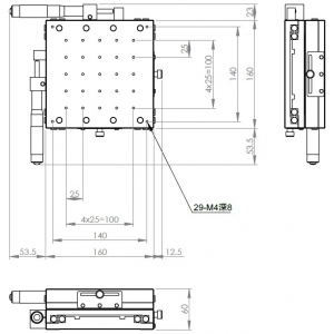160mm交叉滾子XY手動平移台